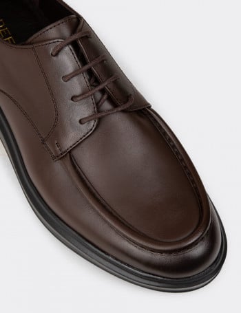 Erkek Kahverengi Deri Comfort Günlük Ayakkabı - 01981MKHVP01