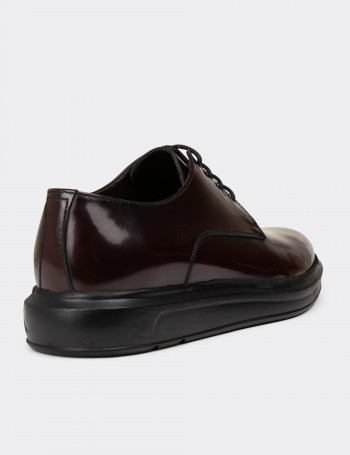 Erkek Bordo Hakiki Deri Günlük Comfort Ayakkabı - 01932MBRDP01