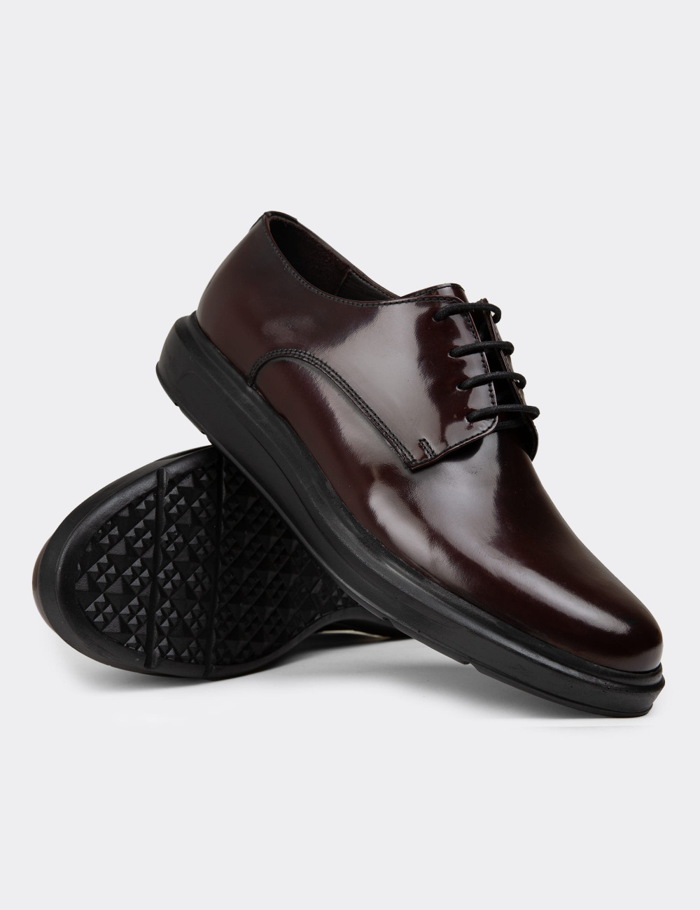 Erkek Bordo Hakiki Deri Günlük Comfort Ayakkabı - 01932MBRDP01
