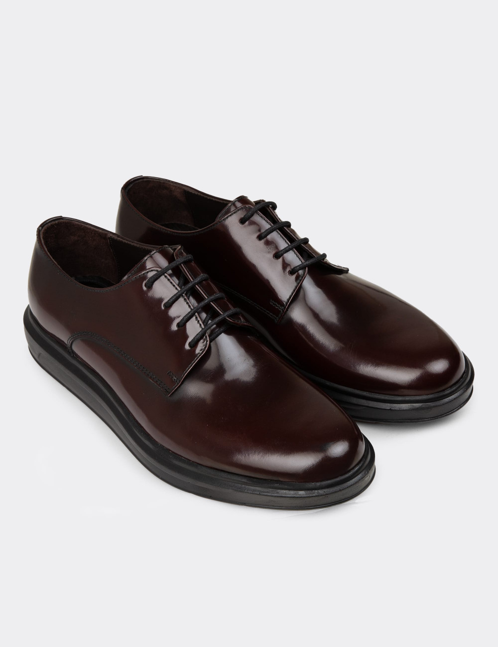 Erkek Bordo Hakiki Deri Günlük Comfort Ayakkabı - 01932MBRDP01