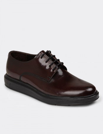 Erkek Bordo Hakiki Deri Günlük Comfort Ayakkabı