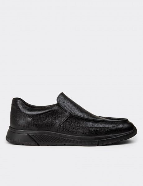 Erkek Hakiki Deri Siyah Loafer Ayakkabı