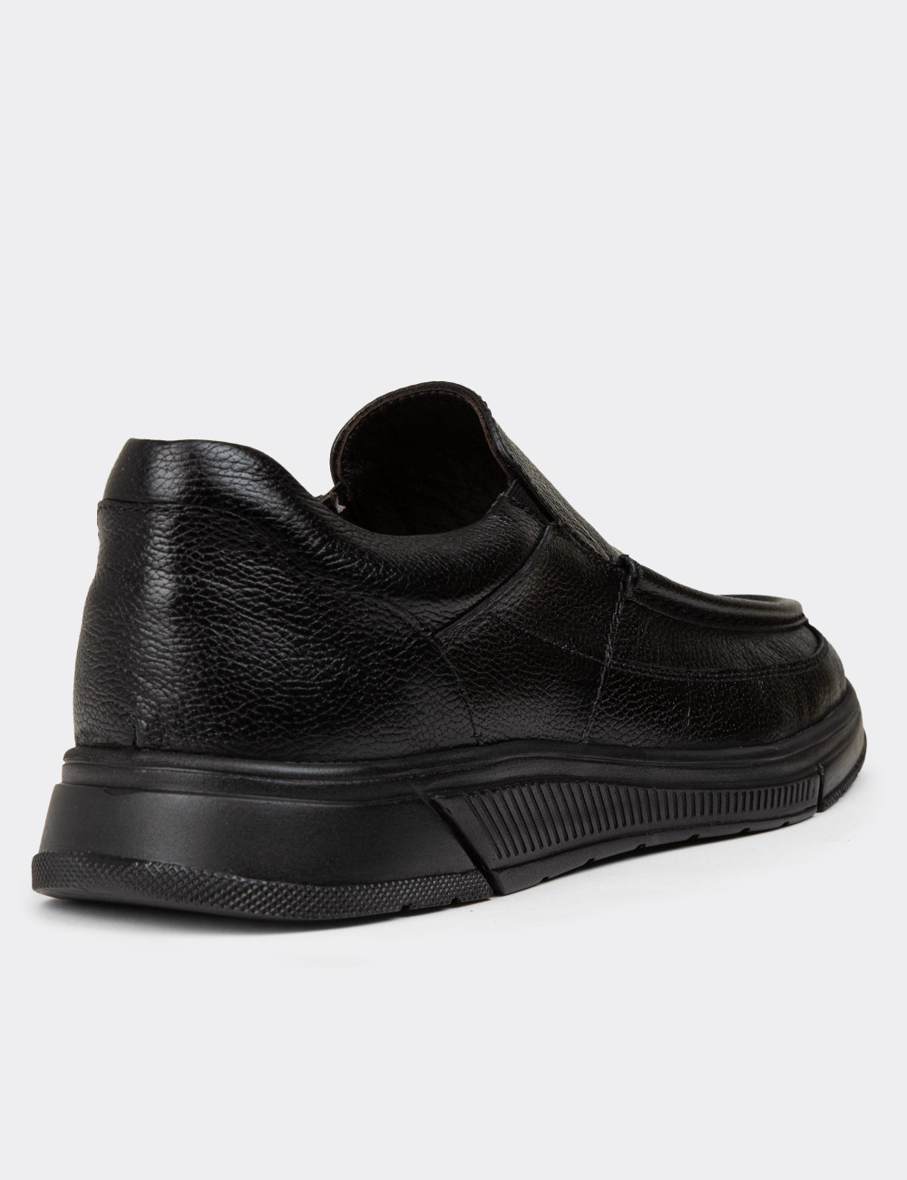 Erkek Hakiki Deri Siyah Loafer Ayakkabı - 01999MSYHC01
