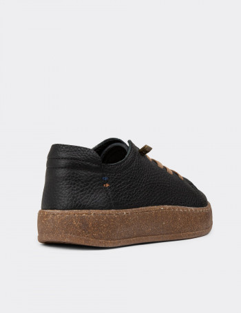 Kadın Hakiki Deri Siyah Sneaker Ayakkabı - SE605ZSYHC01