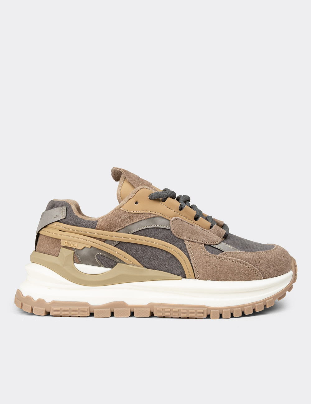Kadın Hakiki Süet Vizon Renk Sneaker Ayakkabı - 25331ZVZNC01