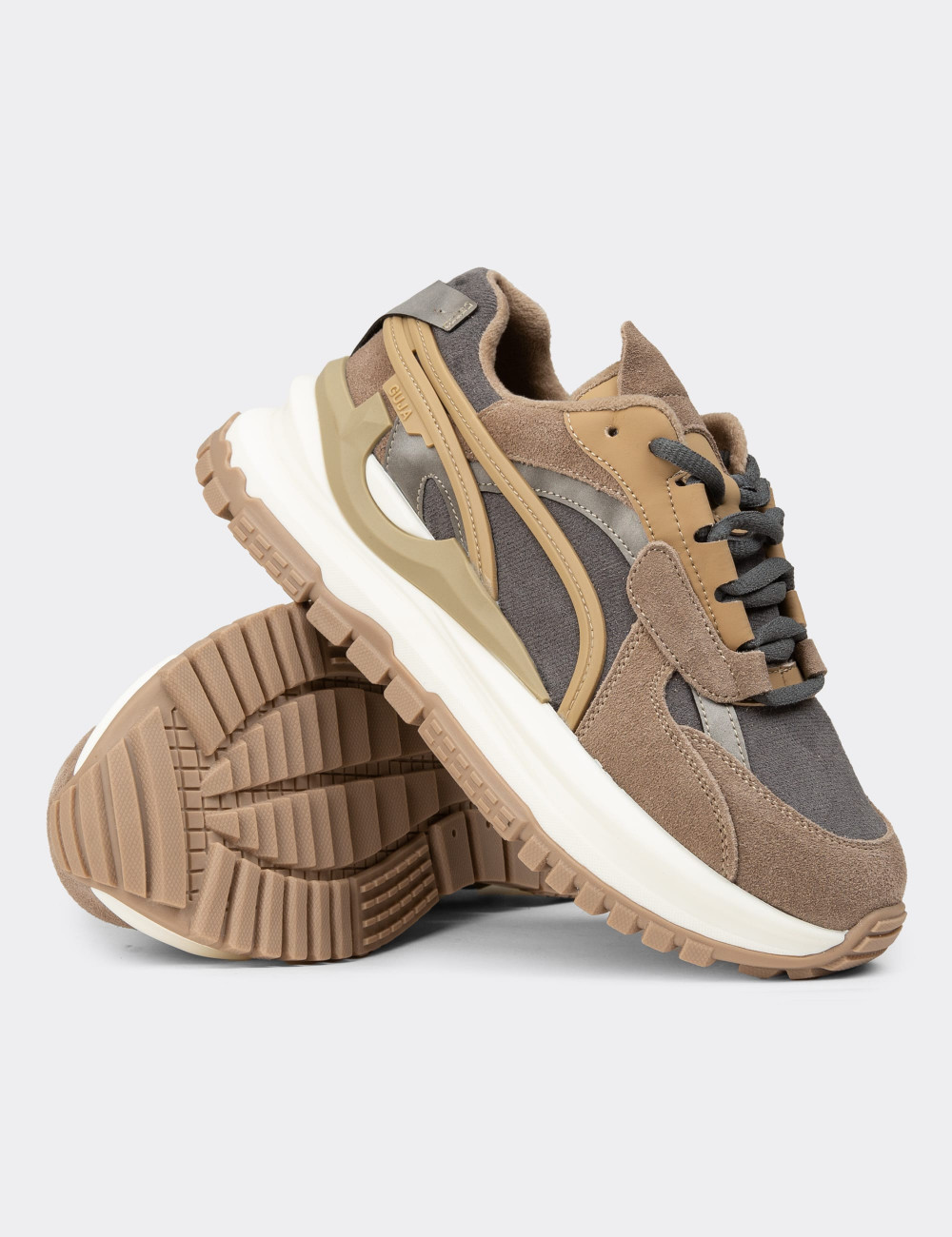 Kadın Hakiki Süet Vizon Renk Sneaker Ayakkabı - 25331ZVZNC01