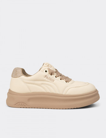 Kadın Bej Sneaker Ayakkabı