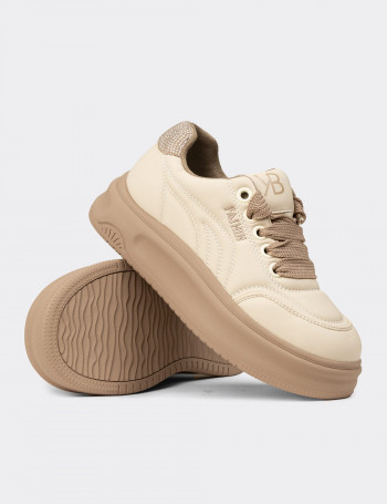 Kadın Bej Sneaker Ayakkabı - K1036ZBEJC01