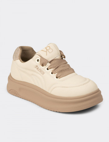 Kadın Bej Sneaker Ayakkabı