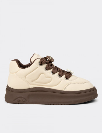 Kadın Bej Sneaker Ayakkabı