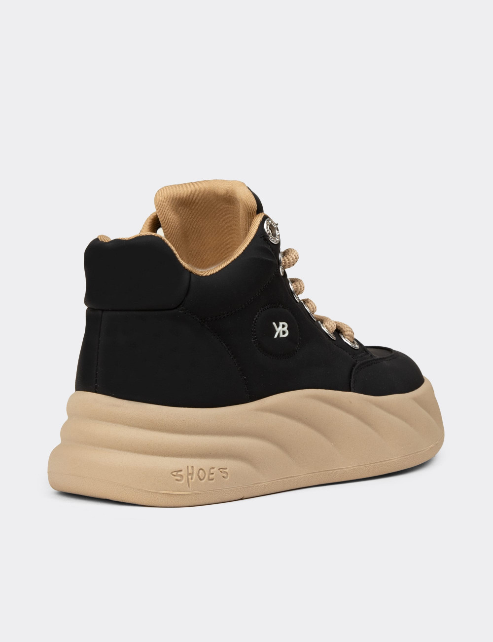 Kadın Siyah High Top Sneaker - K1003ZSYHC01