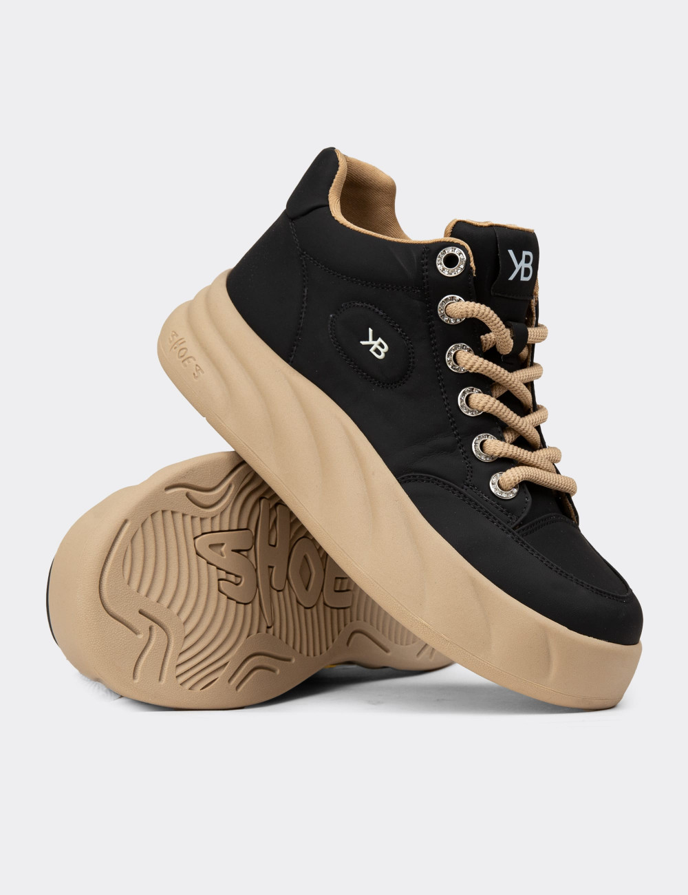 Kadın Siyah High Top Sneaker - K1003ZSYHC01