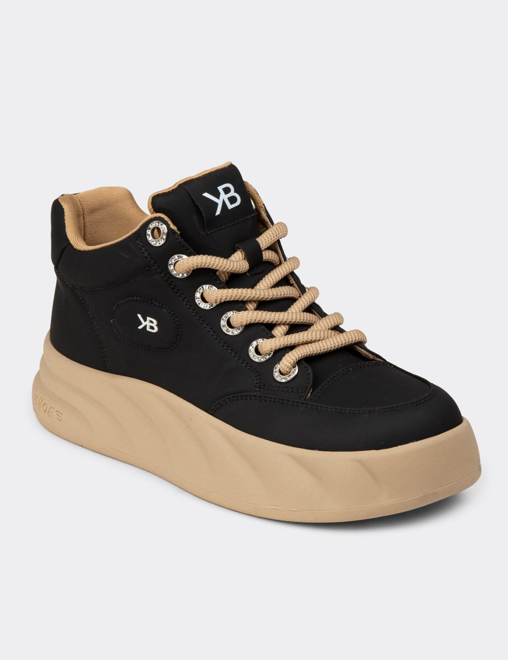 Kadın Siyah High Top Sneaker - K1003ZSYHC01