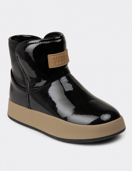 Kadın Rugan Siyah Kar Botu