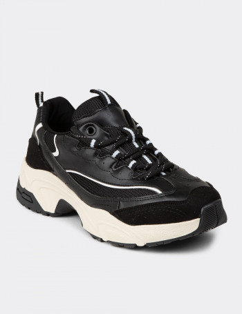 Kadın Siyah Sneaker Ayakkabı - 34120ZSYHC01