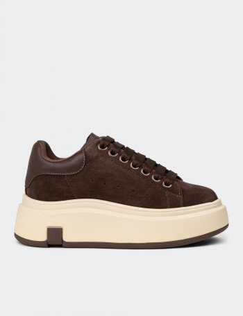 Kadın Hakiki Süet Kahverengi Sneaker