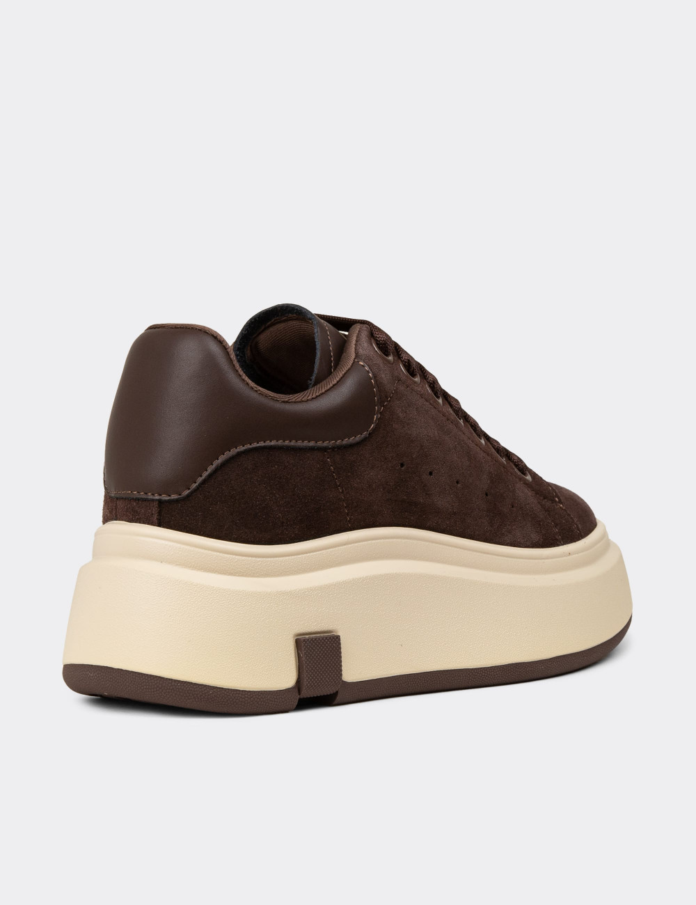 Kadın Hakiki Süet Kahverengi Sneaker - 25361ZKHVC01