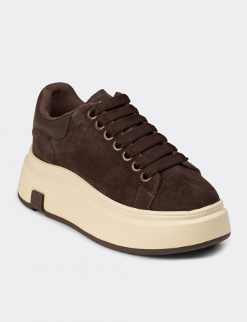 Kadın Hakiki Süet Kahverengi Sneaker