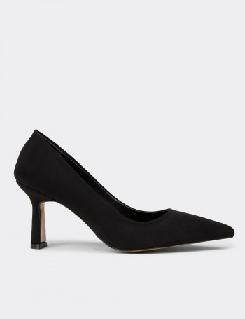 Kadın Siyah Süet Stiletto - K0200ZSYHC03