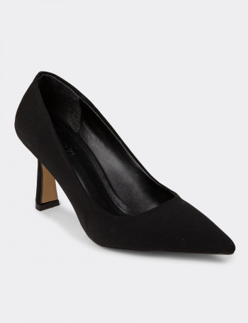 Kadın Siyah Süet Stiletto - K0200ZSYHC03