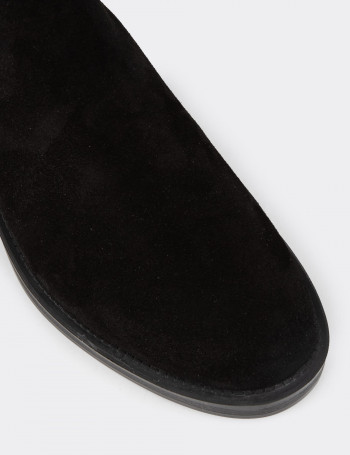 Kadın Hakiki Süet Siyah Günlük Bot - Z1584ZSYHC03