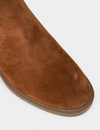 Kadın Hakiki Süet Taba Renk Günlük Bot - Z1584ZTBAC01