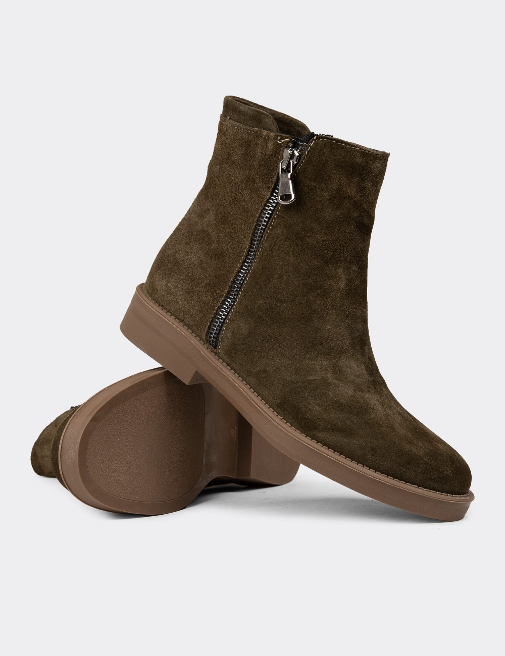 Kadın Hakiki Süet Haki Renk Günlük Bot - Z1584ZHAKC01 Kadın Hakiki Süet Haki Renk Günlük Bot - Z1584ZHAKC01