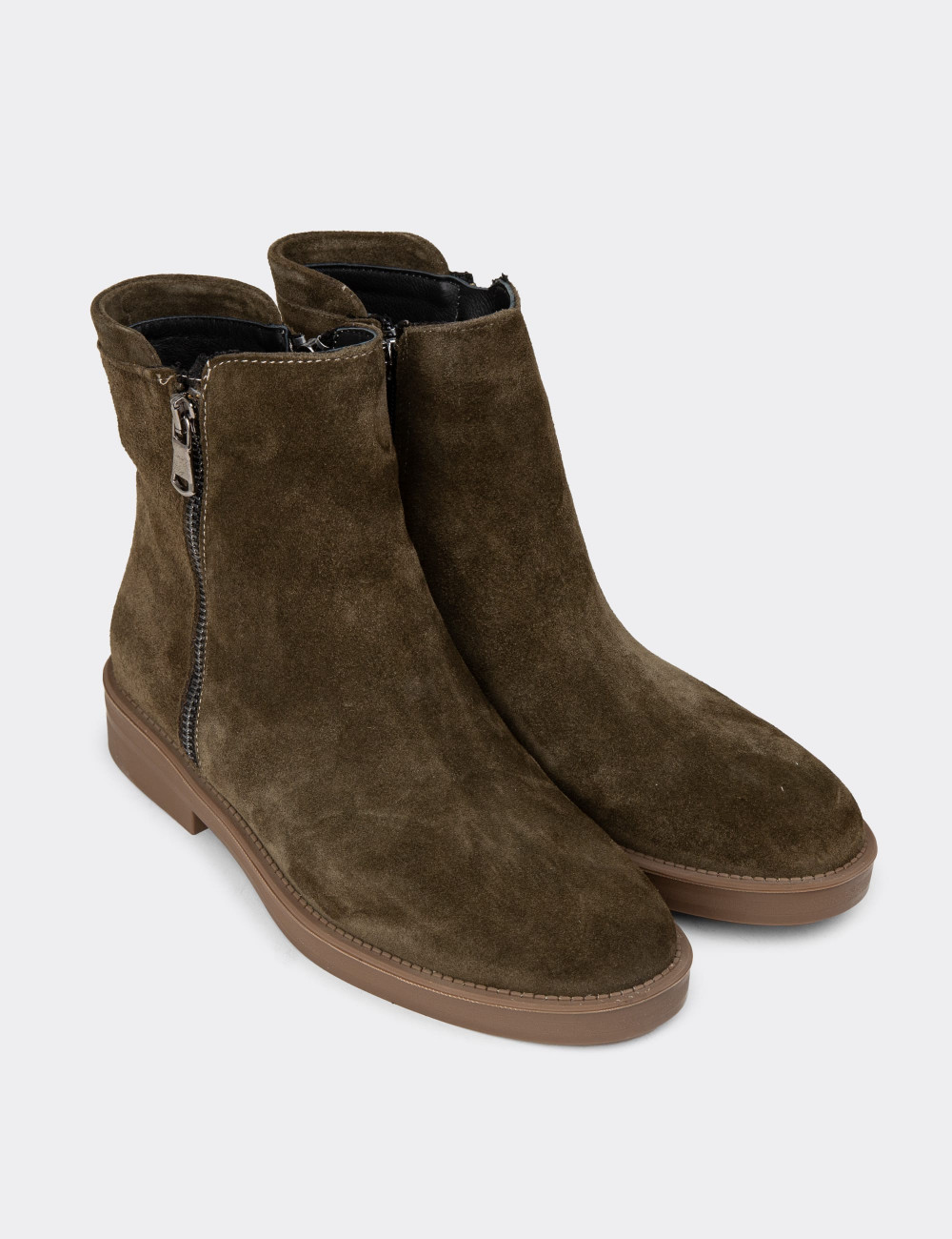 Kadın Hakiki Süet Haki Renk Günlük Bot - Z1584ZHAKC01 Kadın Hakiki Süet Haki Renk Günlük Bot - Z1584ZHAKC01