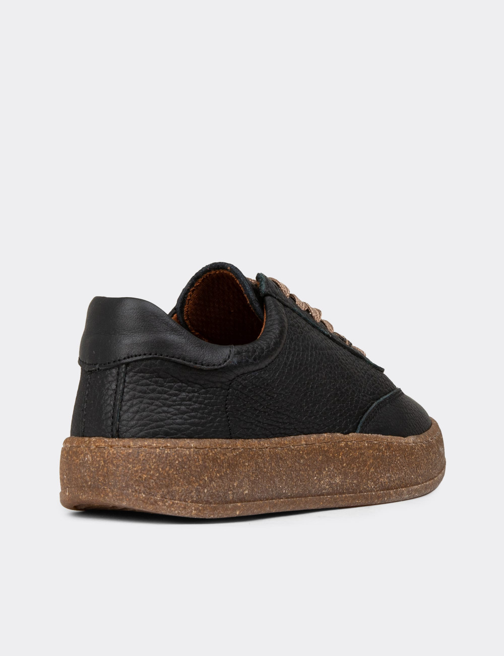 Kadın Hakiki Deri Siyah Sneaker Ayakkabı - SE620ZSYHC01