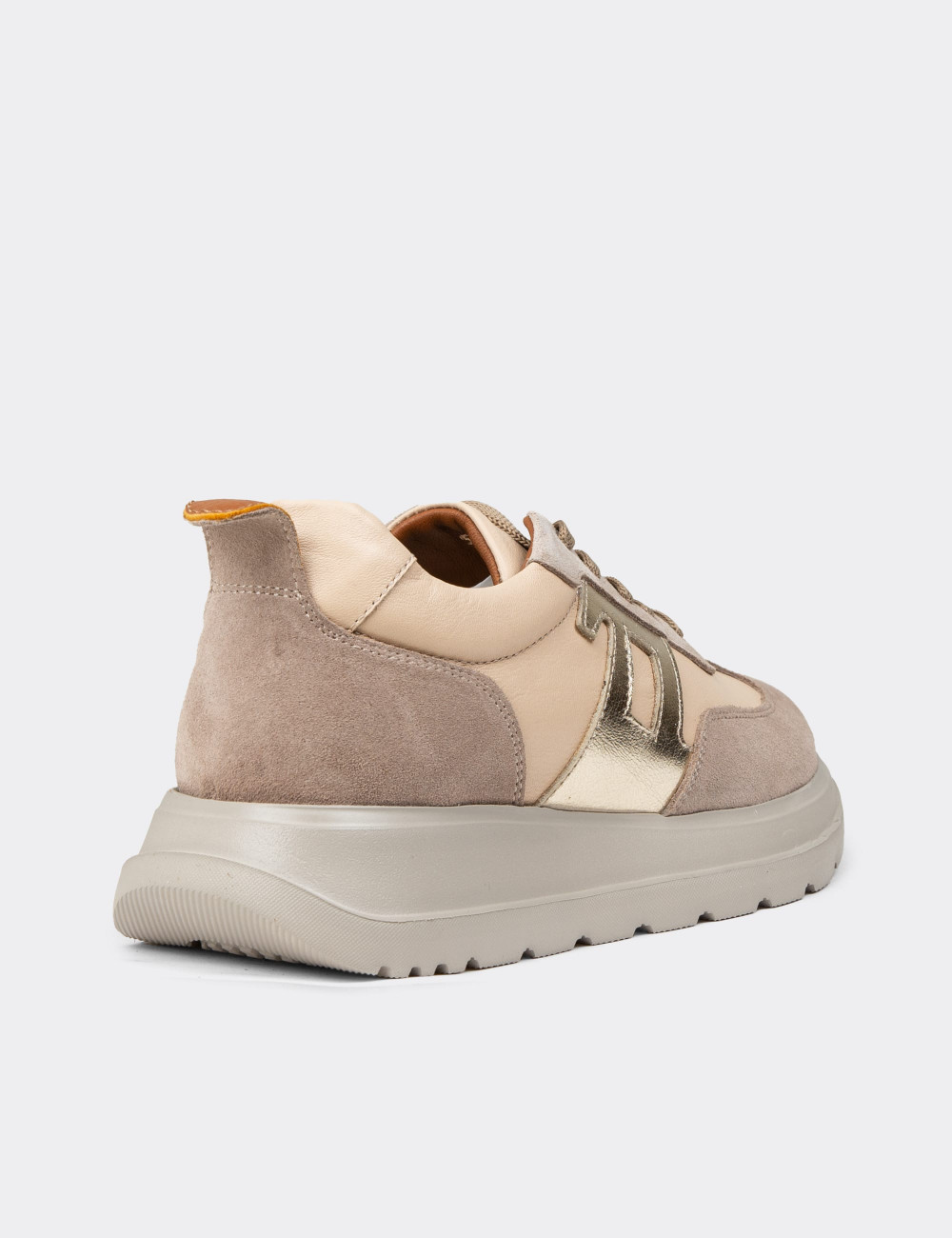 Kadın Hakiki Deri Bej Sneaker Ayakkabı - M0510ZBEJE01
