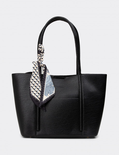 Siyah Kadın Omuz ve El Çantası