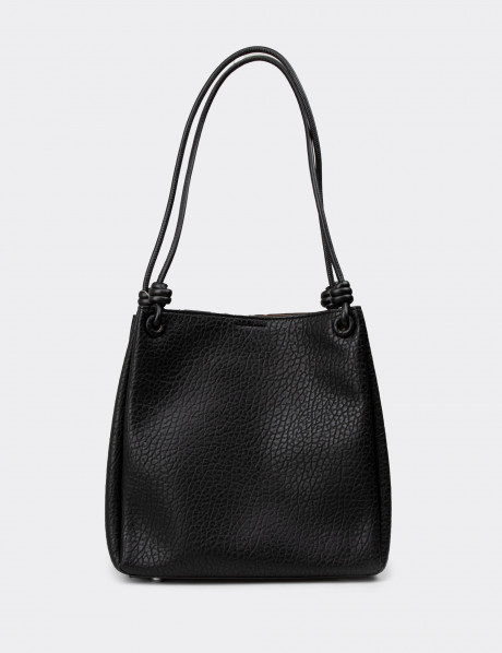 Siyah Kadın Omuz ve El Çantası