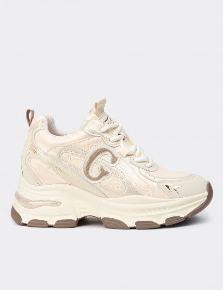 Kadın Bej Sneaker Ayakkabı