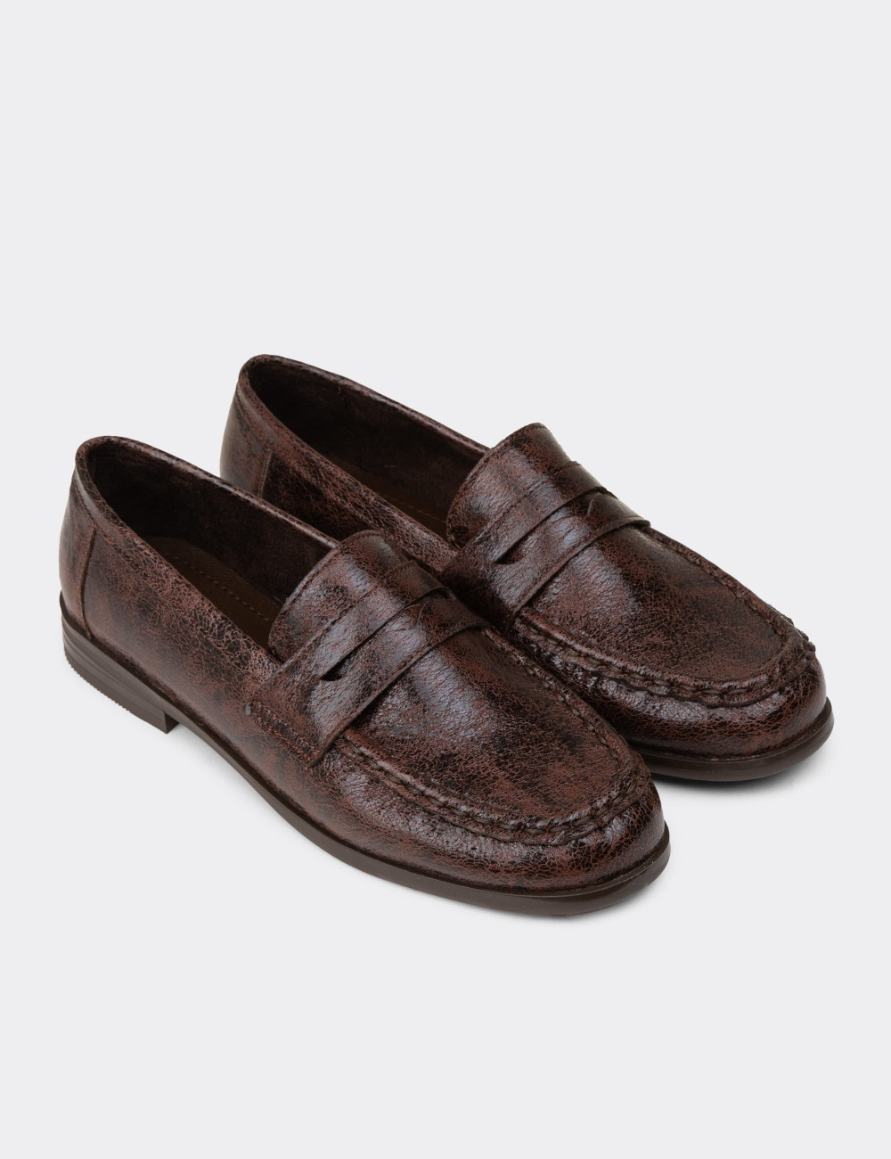 Kadın Kahverengi Loafer Ayakkabı - K0010ZKHVC01