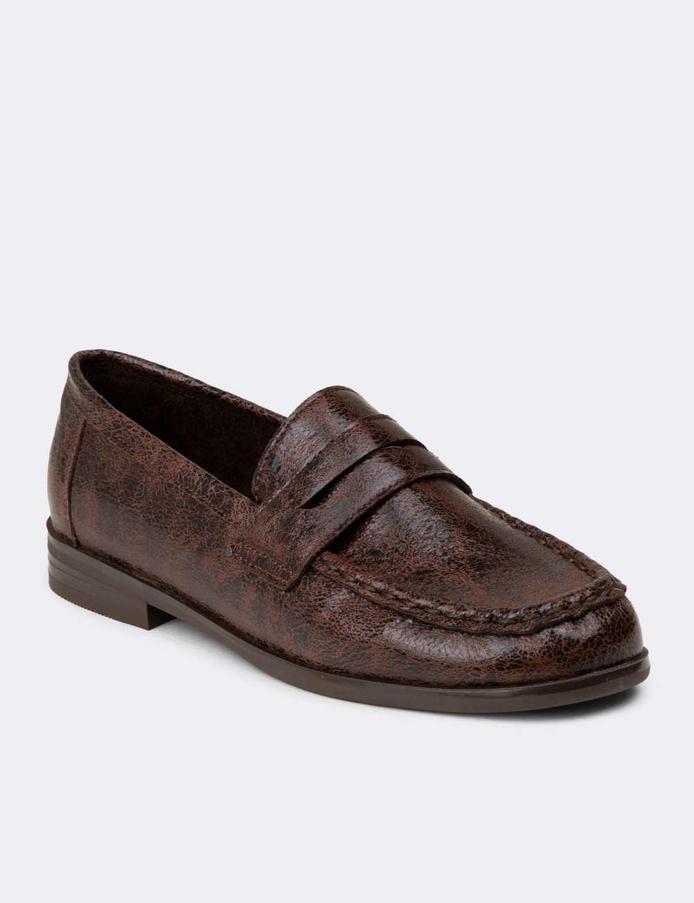 Kadın Kahverengi Loafer Ayakkabı - K0010ZKHVC01