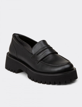 Kadın Siyah Loafer Ayakkabı