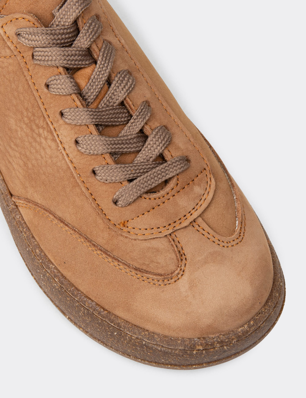 Kadın Hakiki Nubuk Taba Renk Sneaker Ayakkabı - SE620ZTBAC01