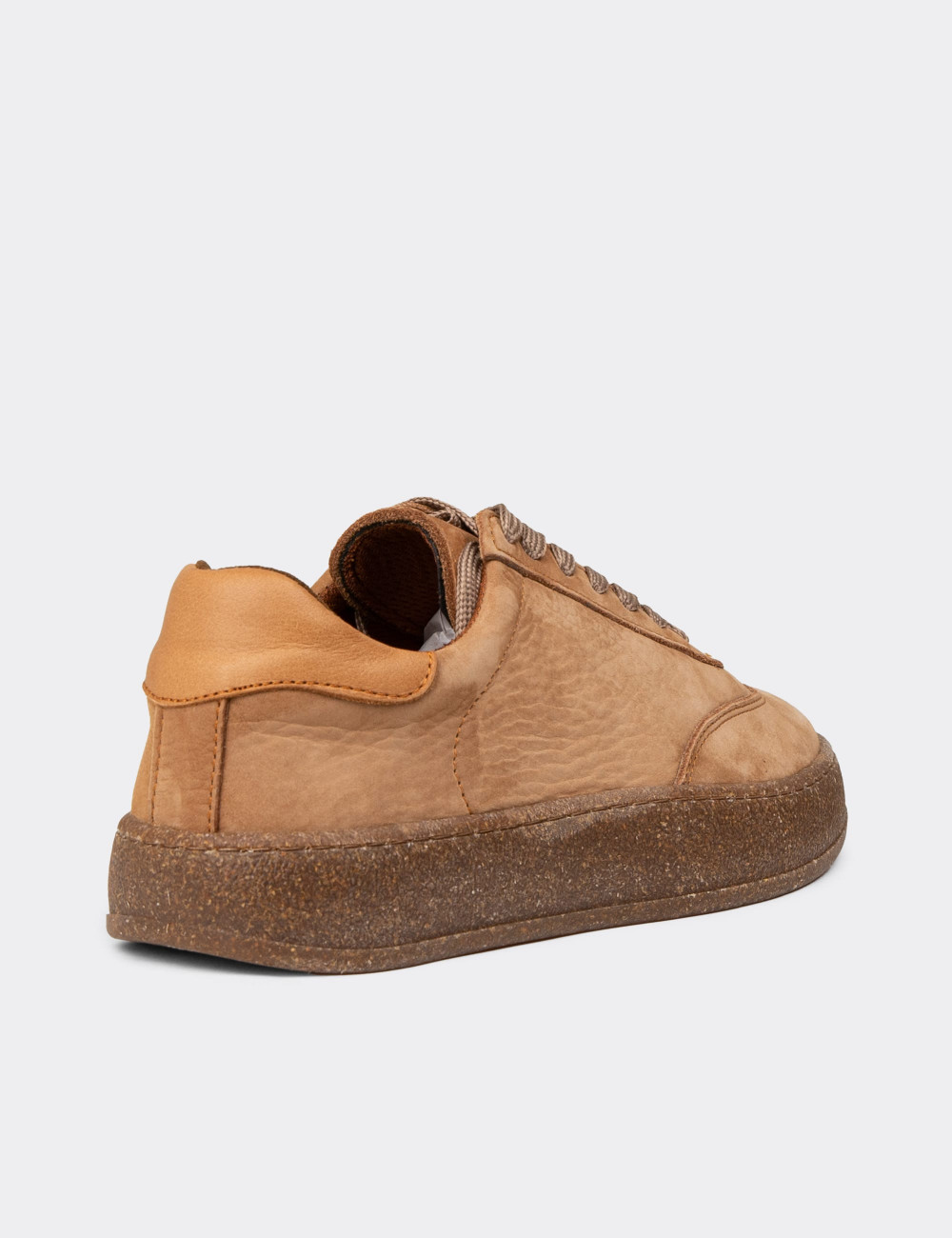 Kadın Hakiki Nubuk Taba Renk Sneaker Ayakkabı - SE620ZTBAC01