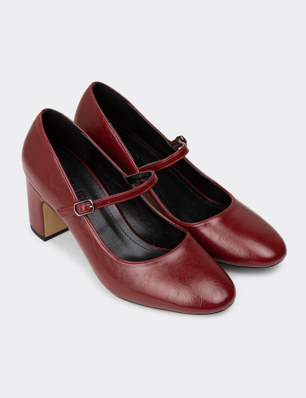 Kadın Vintage Bordo Rugan Mary Jane Ayakkabı - K7100ZBRDM01