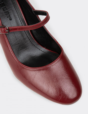 Kadın Vintage Bordo Rugan Mary Jane Ayakkabı - K7100ZBRDM01