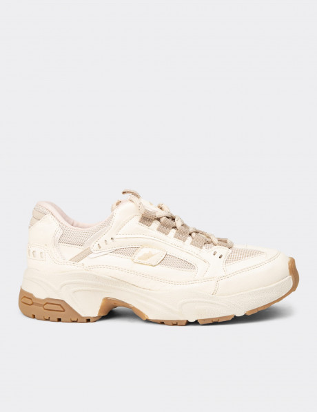 Kadın Bej Sneaker Ayakkabı