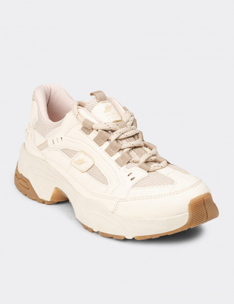 Kadın Bej Sneaker Ayakkabı