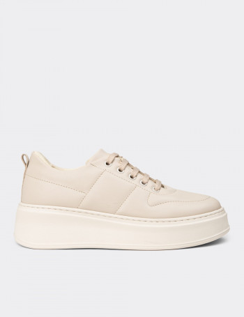 Kadın Bej Sneaker Ayakkabı