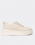 Kadın Bej Sneaker Ayakkabı