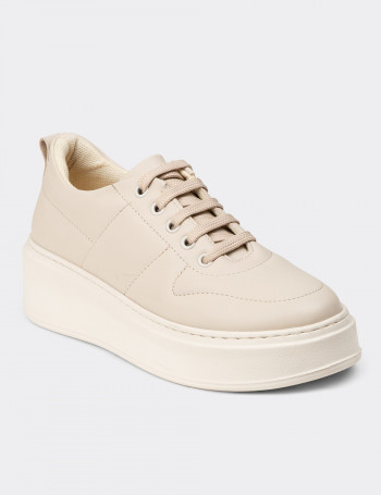 Kadın Bej Sneaker Ayakkabı