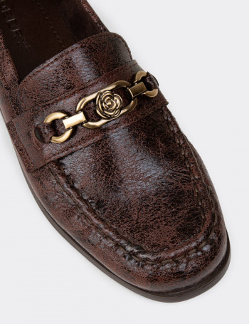 Kadın Kahverengi Loafer Ayakkabı - K0012ZKHVC01