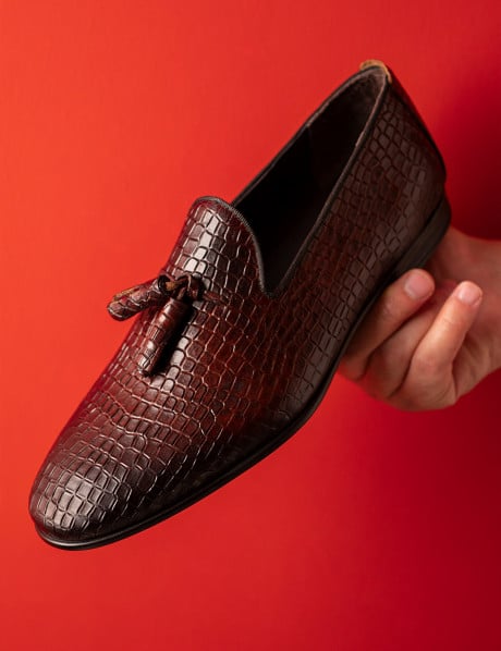 Hakiki Deri Kahverengi Erkek Püsküllü Loafer