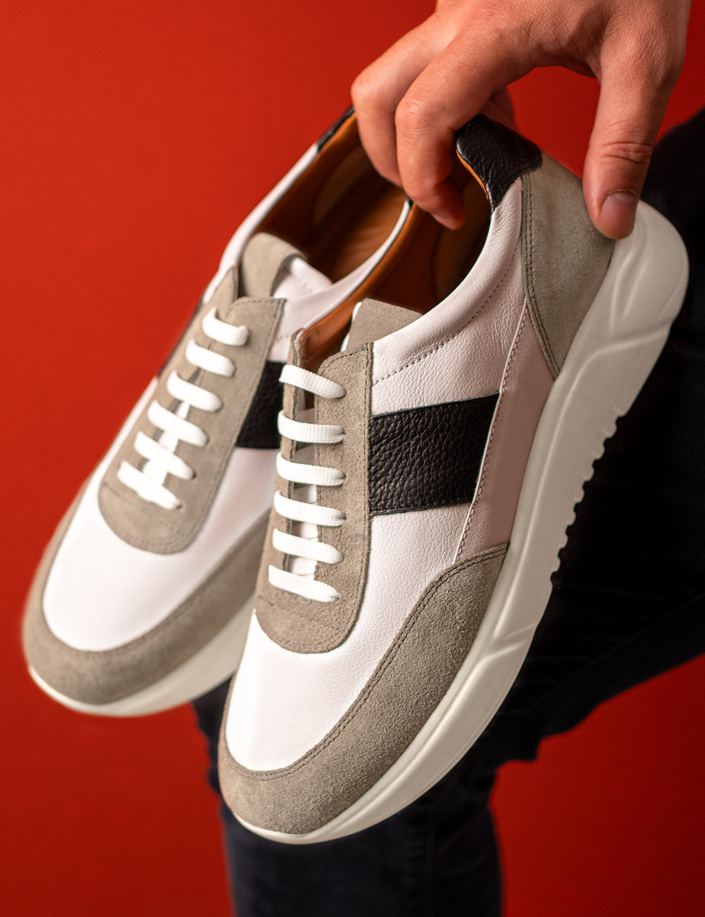 Hakiki Süet Bej Erkek Sneaker Ayakkabı - 01963MBEJE01