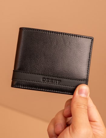 Hakiki Deri Siyah Yatay Erkek Cüzdanı