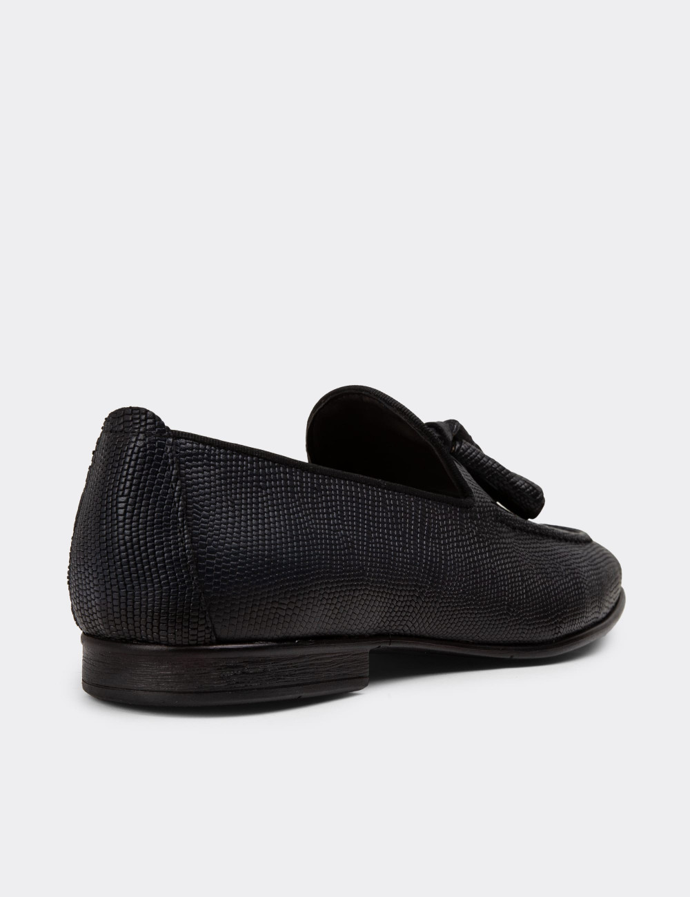 Erkek Hakiki Deri Lacivert Loafer Ayakkabı - 01701MLCVC24